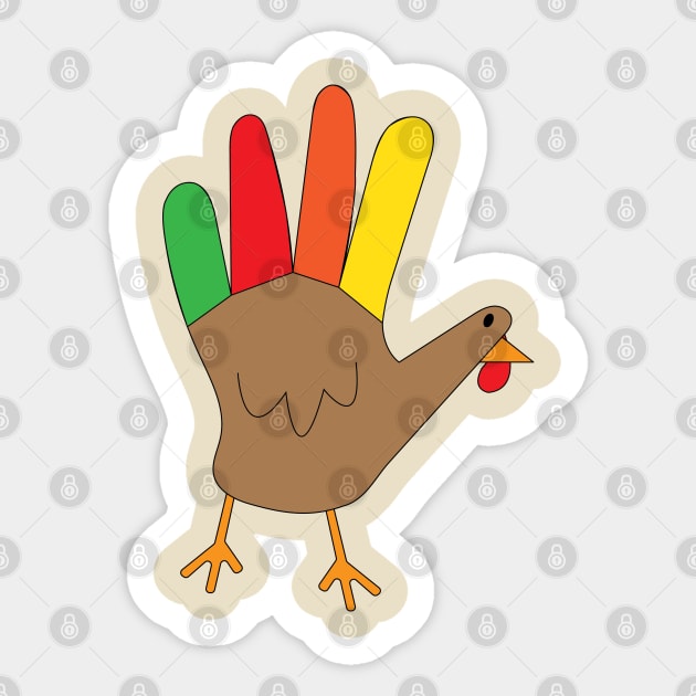 Hand Turkey Sticker by tesiamarieart